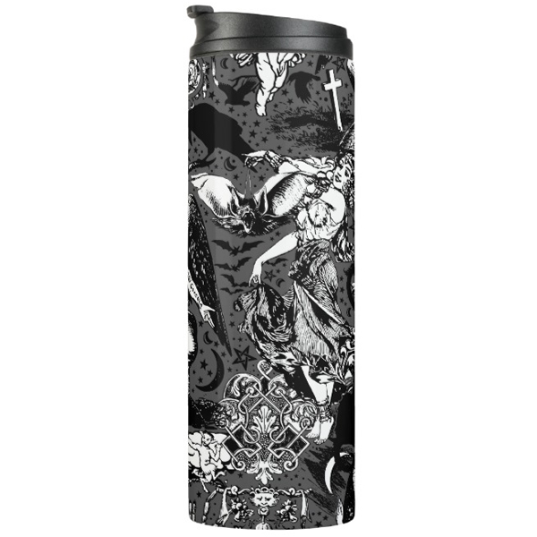 Grey Black Witchy Gothic Victorian Goth Baphomet Tumbler - Image 3