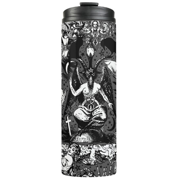 Grey Black Witchy Gothic Victorian Goth Baphomet Tumbler - Image 2