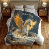 Mythical Golden Winged Pegasus Ocean Fantasy Horse Fleece Blanket