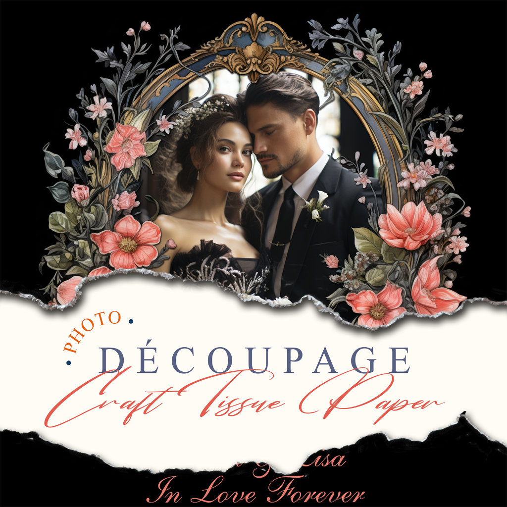 Personalised Romantic Roses Watercolor Vintage Photo Tissue Paper