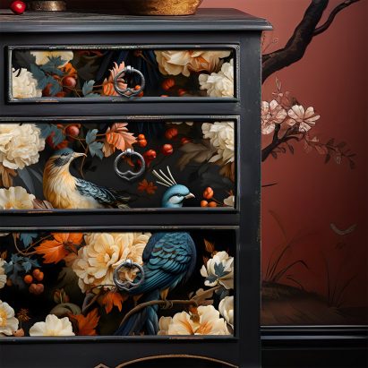 Jungle Parrots Elegant Vintage Floral Victorian Boho Tissue Paper