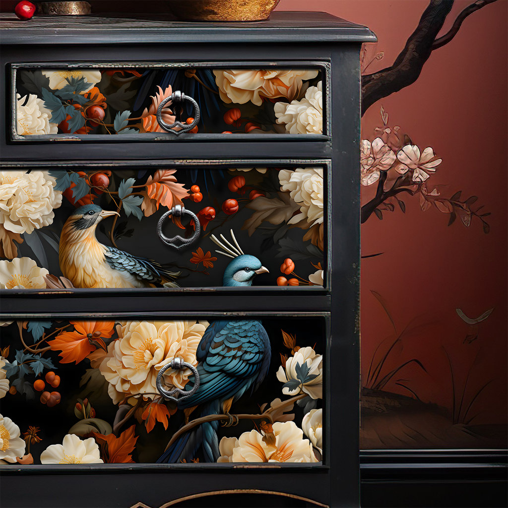 Jungle Parrots Elegant Vintage Floral Victorian Boho Tissue Paper