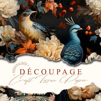 Personalised Jungle Parrots Vintage Elegant Victorian Tissue Paper