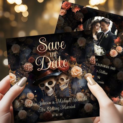 Personalised Downloadable Gothic Save The Date Card