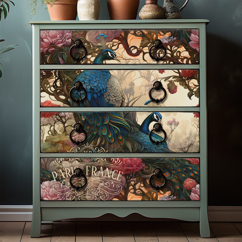 Personalised Peacocks Elegant Vintage Victorian Boho Tissue Paper