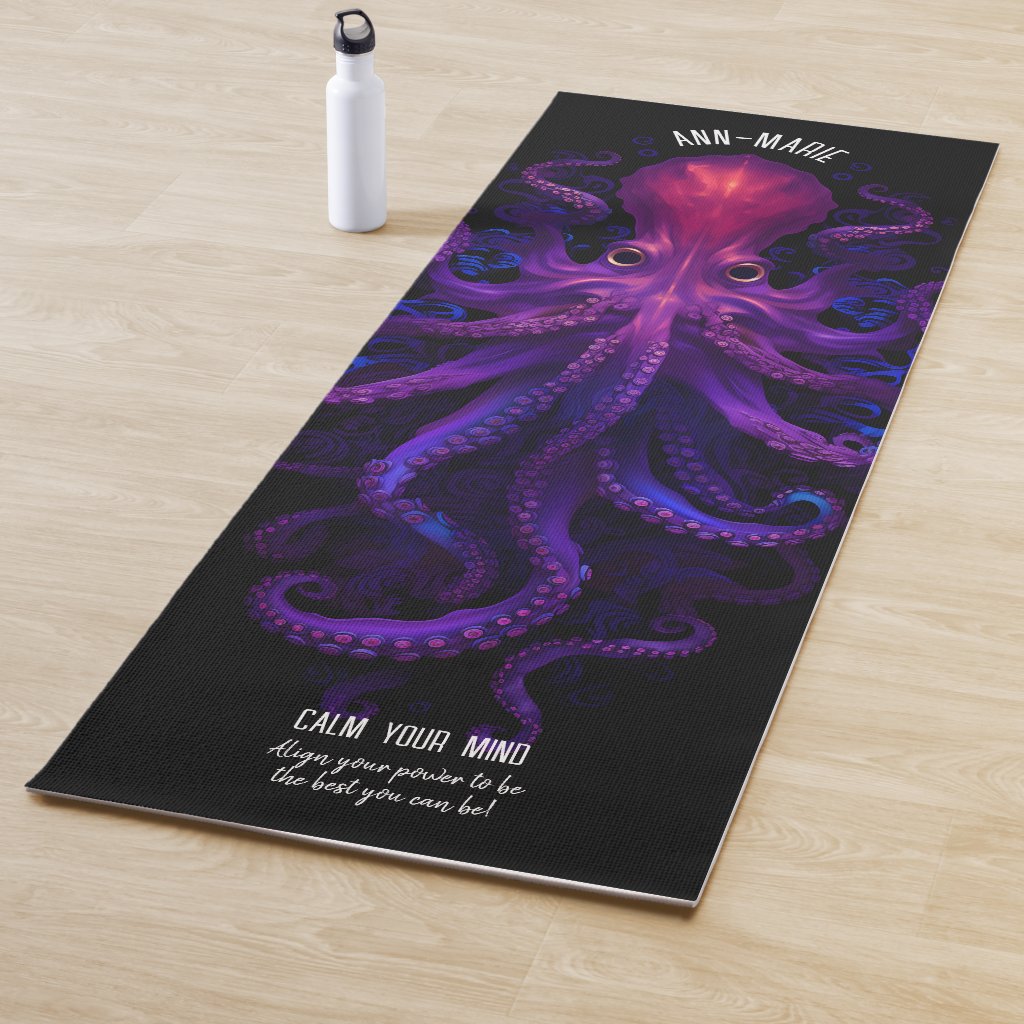 Personalised Purple Gothic Tentacles Sea Kraken Octopus Yoga Mat