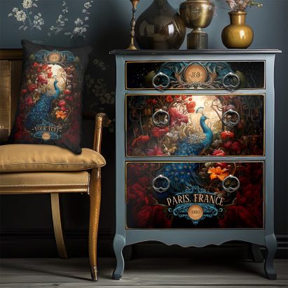 Personalised Regal Vintage Victorian Boho Peacock Tissue Paper