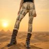Vintage Ancient Egyptian Cat Goddess & Hieroglyph Leggings
